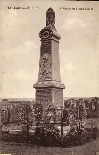 Ak Saint Léger sur Dheune Saône et Loire, Le Monument commemoratif