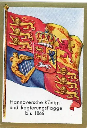 Sammelbild Historische Fahnen Bild 220, Hannoversche Königs- und Regierungsflagge bis 1866