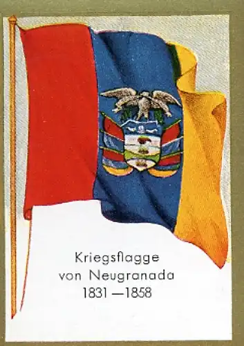 Sammelbild Historische Fahnen Bild 188, Kriegsflagge von Neugranada 1831 - 1858