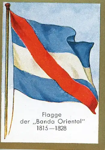 Sammelbild Historische Fahnen Bild 187, Flagge der Banda Oriental 1815 - 1828