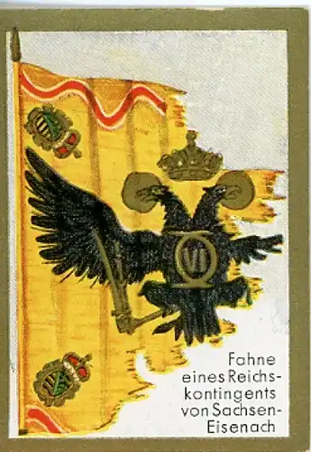 Sammelbild Historische Fahnen Bild 87, Fahne eines Reichskontingents von Sachsen Eisenach