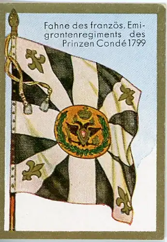 Sammelbild Historische Fahnen Bild 165, Fahne des französ. Emigrantenregiments de Prinzen Condé