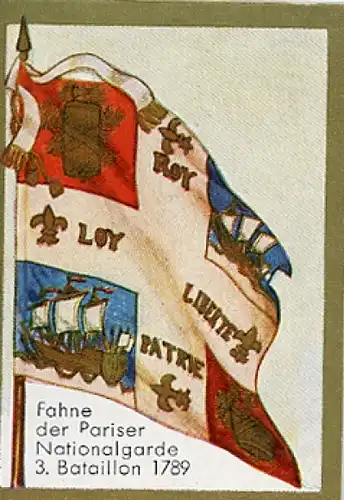 Sammelbild Historische Fahnen Bild 162, Fahne der Pariser Nationalgarde 3. Batl. 1789
