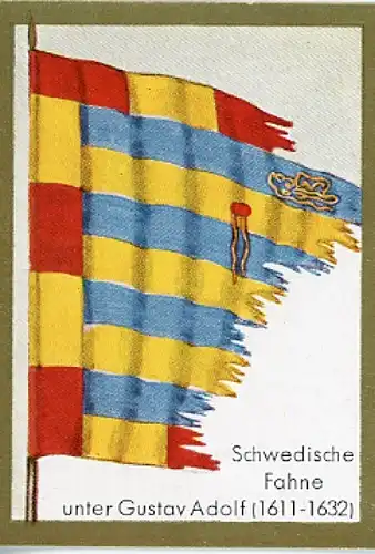 Sammelbild Historische Fahnen Bild 115, Schwedische Fahne unter Gustav Adolf 1611 - 1632