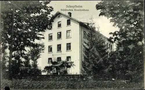 Ak Schopfheim in Baden, Blick auf städtisches Krankenhaus