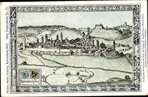 Künstler Ak Ravensburg in Oberschwaben Baden Württemberg, Festpostkarte Historischer Festzug 1902