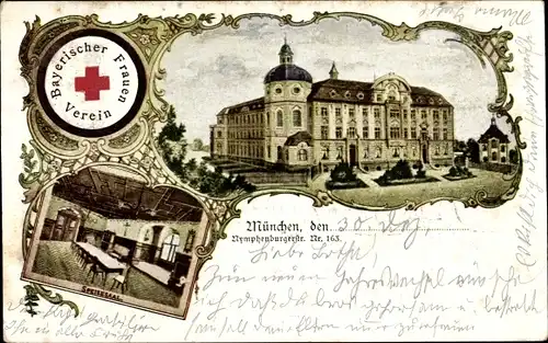 Ak Neuhausen Nymphenburg München Bayern, Bayerischer Frauenverein, Rotes Kreuz