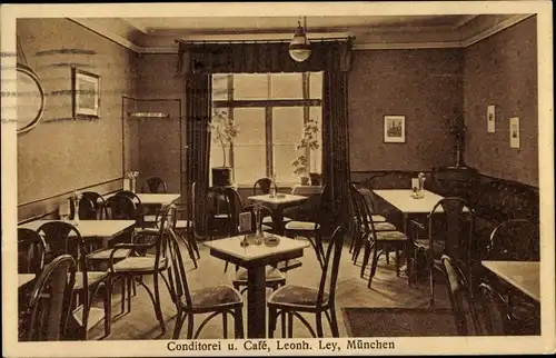 Ak Lehel München, Konditorei und Cafe, Wagmüllerstraße 12, Innenansicht