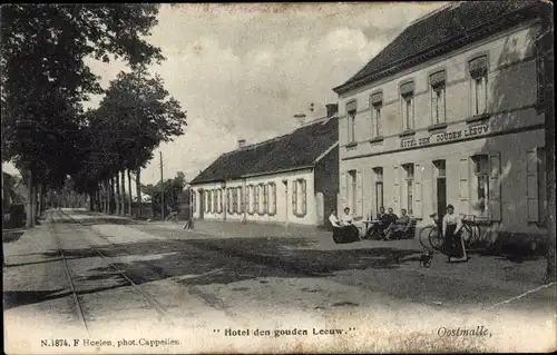 Ak Oostmalle Malle Flandern Antwerpen, Hotel den gouden Leeuw