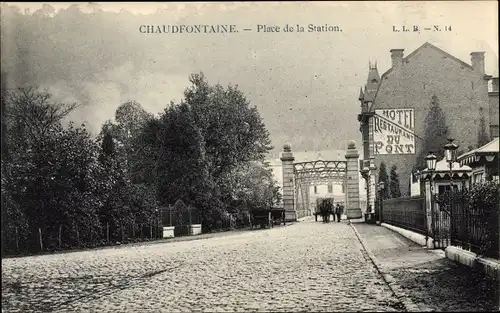 Ak Chaudfontaine Wallonien Lüttich, Place de la Station, Hotel Restaurant du Pont