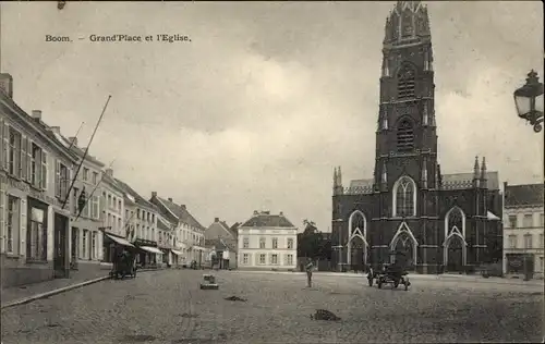 Ak Boom Flandern Antwerpen, Grand' Place et l'Eglise