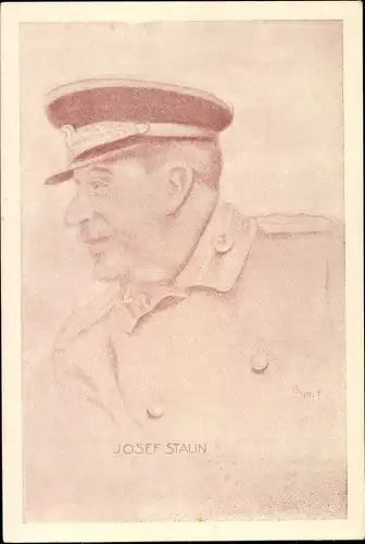 Künstler Ak Smit, Josef Stalin, sowjetischer kommunistischer Politiker, Portrait