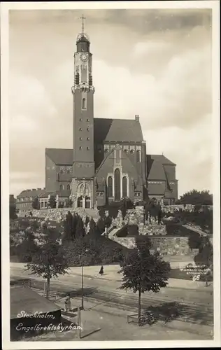 Ak Stockholm Schweden, Partie an der Engelbrektskyrkan