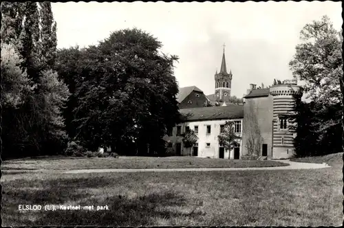 Ak Elsloo Limburg Niederlande, Kasteel met park