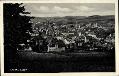 Ak Thum im Erzgebirge Sachsen, Panorama