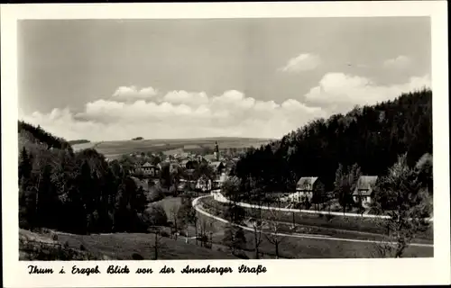 Ak Thum im Erzgebirge Sachsen, Blick von der Annaberger Strasse