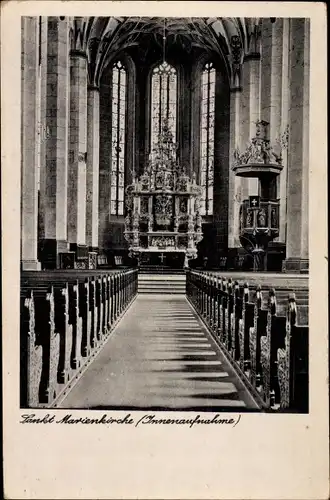 Ak Pirna an der Elbe, Innenaufnahme der Sankt Marienkirche