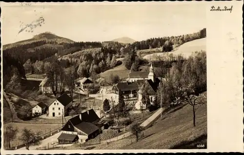 Ak Lückendorf Oybin in Sachsen, Blick auf den Ort mit Kirche, Ortsansicht