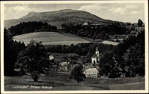 Ak Lückendorf Oybin Oberlausitz, Zittauer Gebirge, Panorama, Gedicht