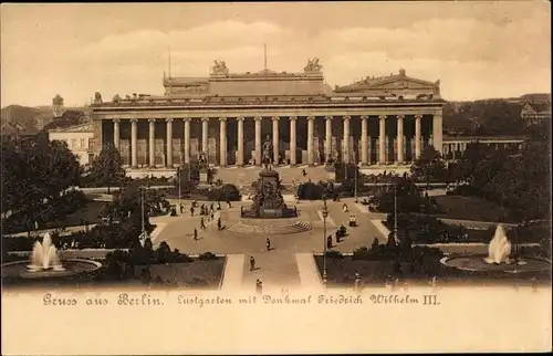 Ak Berlin Mitte, Lustgarten mit Denkmal Friedrich Wilhelm III.