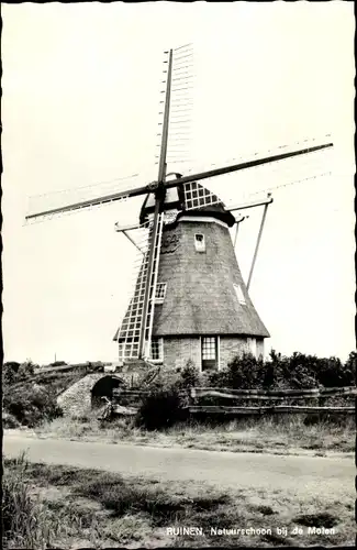 Ak Ruinen Drenthe Niederlande, Natuurschoon bij de Molen