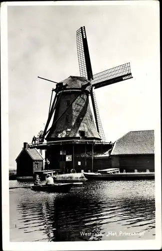 Ak Westzaan Zaanstad Nordholland Niederlande, Het Prinsenhof, Molen