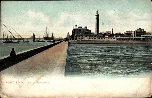 Ak Port Said Ägypten, the Lighthouse