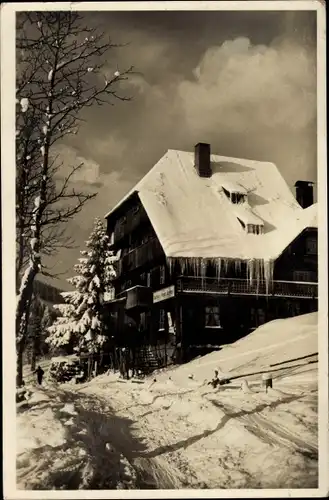 Ak Feldberg im Schwarzwald, Rinken, Gasthaus und Pension Jägerheim, Winteransicht