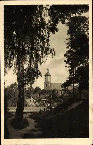 Ak Glauchau Sachsen, Blick vom Wald a. St.Georgenkirche