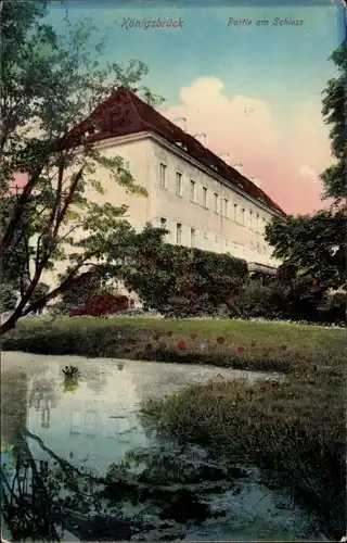 Ak Königsbrück in der Oberlausitz, Partie am Schloss