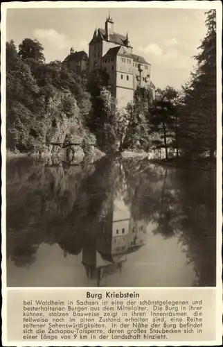 Ak Kriebstein in Sachsen, Burg Kriebstein