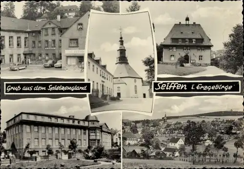 Ak Seiffen im Erzgebirge, Ortsansichten, Kirche