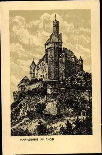 Künstler Ak Braubach am Rhein, Marksburg