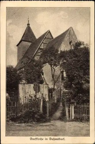 Ak Dahmsdorf Müncheberg im Kreis Märkisch Oderland, Blick auf Dorfkirche