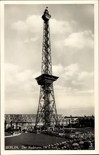 Ak Berlin Charlottenburg Westend, Der Funkturm, Ausstellungshallen