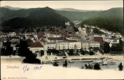 Ak Bad Schandau an der Elbe, Panorama