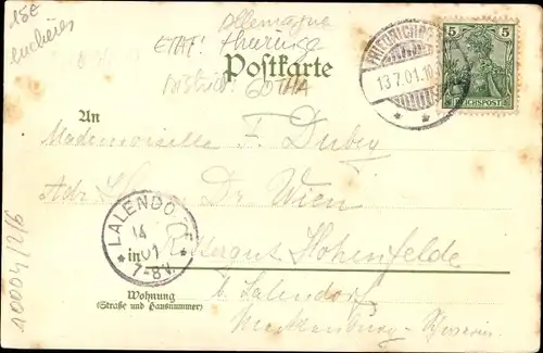 Litho Friedrichroda im Thüringer Wald, Teilansicht