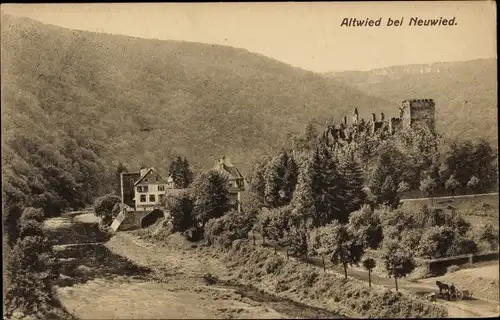 Ak Altwied Neuwied in Rheinland Pfalz, Blick zur Ruine