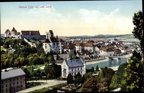 Ak Füssen im schwäbischen Kreis Ostallgäu, Blick auf die Stadt, Purger 11748