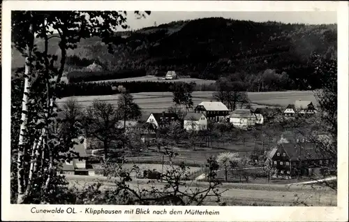 Ak Klipphausen Cunewalde in der Oberlausitz, Blick nach dem Mütterheim