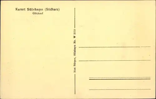 Ak Sülzhayn Ellrich Thüringen, Glückauf