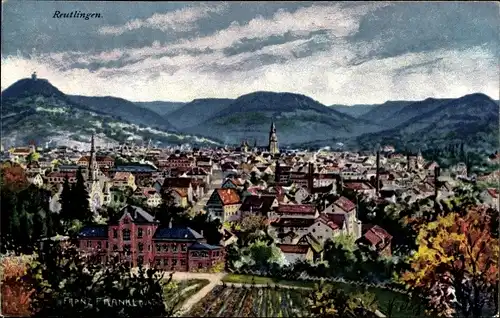 Künstler Ak Frankl, Franz, Reutlingen in Württemberg, Panorama