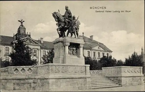 Ak München, Denkmal Kaiser Ludwig der Bayer