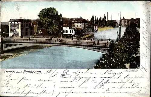 Ak Heilbronn am Neckar, Neckarbrücke