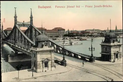 Ak Budapest Ungarn, Franz Josefs Brücke