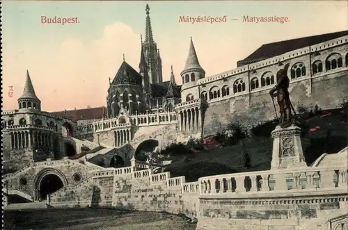 Ak Budapest Ungarn, Matyasstiege