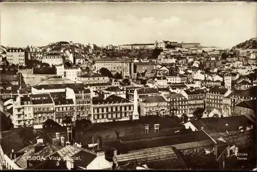 Ak Lissabon Portugal, Blick auf den Ort mit Obelisk