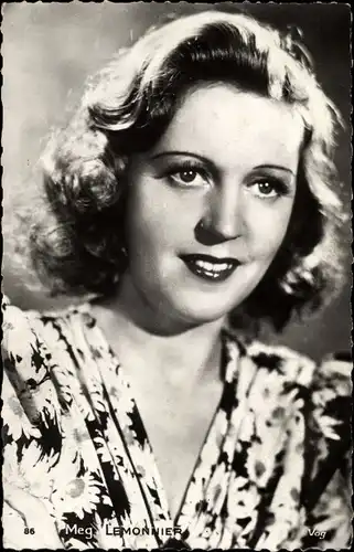 Ak Sängerin und Schauspielerin Meg Lemonnier, Portrait