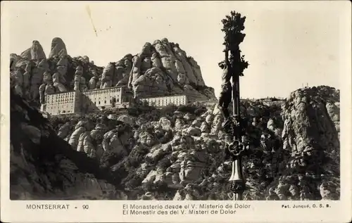 Ak Montserrat Katalonien, El Monasterio desde el V. Misterio de Dolor