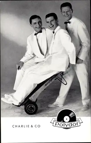 Ak Musiker Trio Charlie & Co., Polydor Schallplatten, Portrait